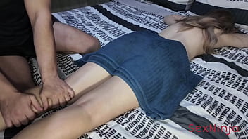 Workaholic step mom moans so good during a massage