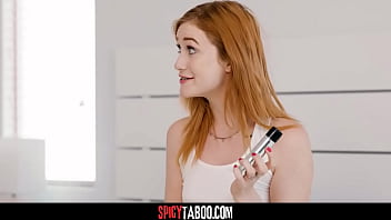 Redhead babe ask her boyfriend if he can fuck her pussy better than her vibrator