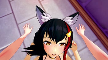 Mio okaami gets fucked hard in all holes by futa fubuki