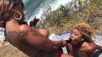 Pornstar porsha carrera pulls out her big strapon and dick down nina rivera outside