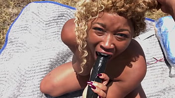 Pornstar porsha carrera pulls out her big strapon and dick down nina rivera outside