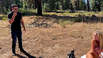 Two hot milfs seduce a hiker to take his cum