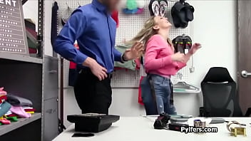 Blonde nympho enjoys riding the officers cock