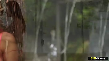 Busty lesbo brunettes hitting the day