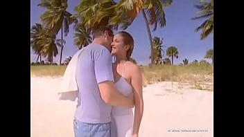 Karma gives amazing upskirt before two guys suck her massive boobs