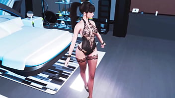 Lustful asian eve dance for you in sexy lingerie inside deluxe apartments