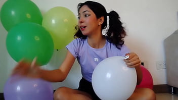 Pigtailed blowing and having fun