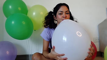 Pigtailed blowing and having fun