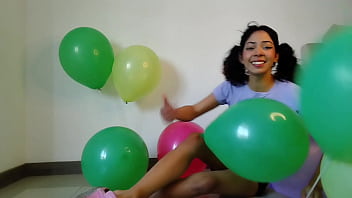 Pigtailed blowing and having fun