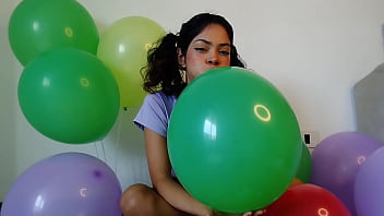 Pigtailed blowing and having fun