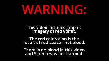Red puke from deep throat practice 2nd camera
