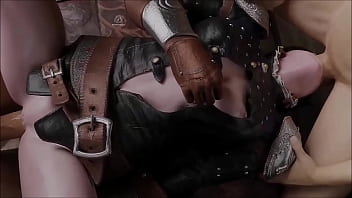 Witcher 3 girls gangbang threesome spitroast