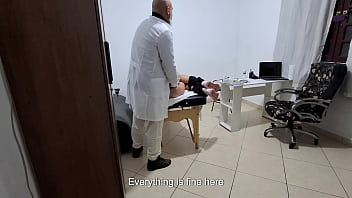 A milf gets fingered by the proctologist during an anal exam