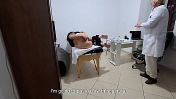A milf gets fingered by the proctologist during an anal exam