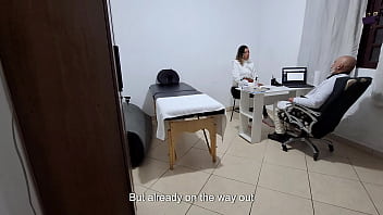A milf gets fingered by the proctologist during an anal exam