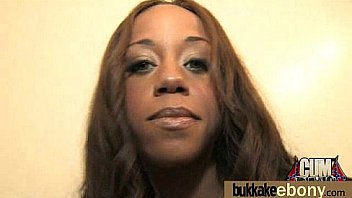 Cum loving teen enjoys huge bukkake