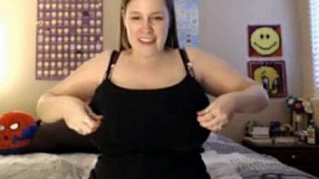 Blonde bbw licks a big dildo and shows her giants boobs