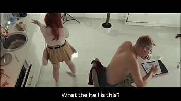 Fiery redhead beauty gets stuck in the dishwasher and taken hard from behind for intense pleasure