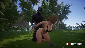 Rubia caliente se folla su guía en sus vacaciones