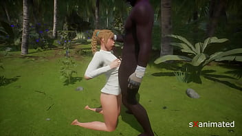 Rubia caliente se folla su guía en sus vacaciones