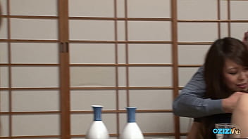 Three reserved individuals of asian descent are enticed by the provocative males while dining and engage in a sexual encounter involving many participants