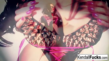 Brunette babe gets nude