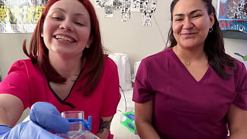 Gloved up cock milking