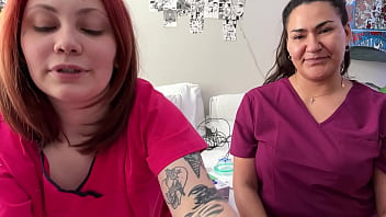 Gloved up cock milking