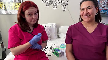 Gloved up cock milking