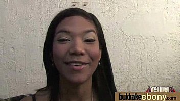 Interracial bukkake sex with black porn star 8