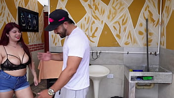 Sexy fat woman gets fucked by her neighbor while her husband works