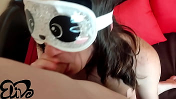 My boyfriend fucks my tight pussy on the couch and comes all inside me