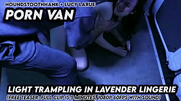 Porn van light trampling in lavender lingerie