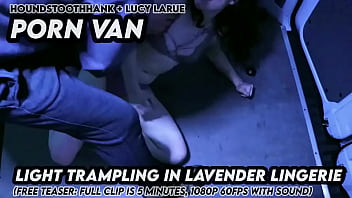 Porn van light trampling in lavender lingerie