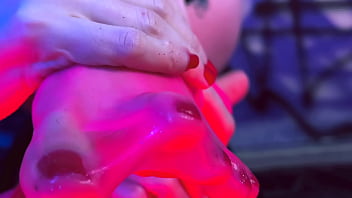 Hottie babes playing footsies messy foot play