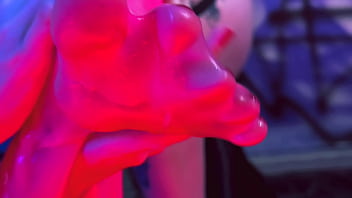 Hottie babes playing footsies messy foot play