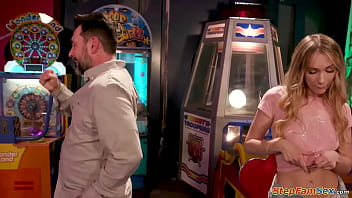 Stepdaughter sky pierce wants to spice things up and blow her stepdad at the small tits petite blonde is deepthroat facefucked and banged