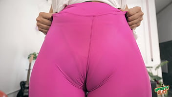 Puffy tits puffy cameltoe round ass in tight leggings latina babe