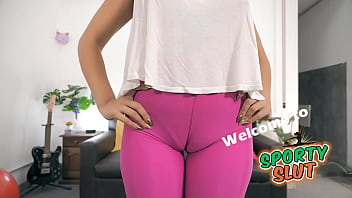 Puffy tits puffy cameltoe round ass in tight leggings latina babe