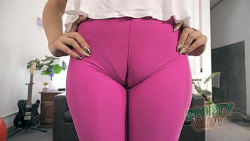 Puffy tits puffy cameltoe round ass in tight leggings latina babe