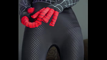 Miles morales homem aranha cosplay batendo uma punheta e gozando bastante bem gostoso gozo farto