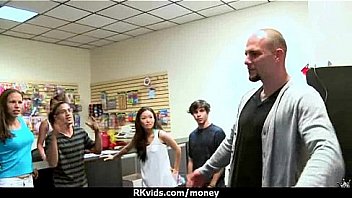 Sexy teen nails her butt on hard dick for cash 4