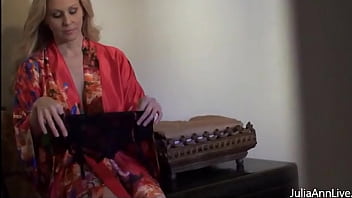 Lingerie strip tease julia ann flaunts a big butt & perfect tits