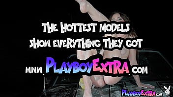 Hot brunette diva in slutty latex lingerie posed for playboy