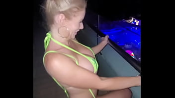 Pov blonde raver slut takes you to rooftop to suck and get creampie