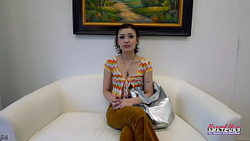 Petite brunette wendy rubs her pussy and gets it banged after giving a bj