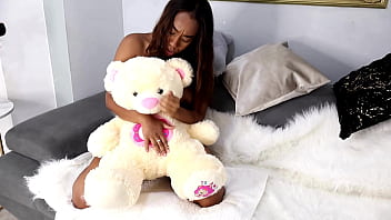 My latina relative masturbates her teddy bear