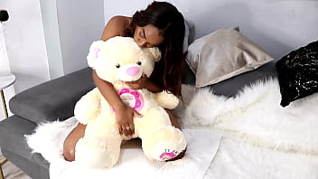 My latina relative masturbates her teddy bear