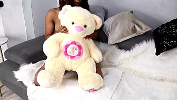 My latina relative masturbates her teddy bear