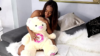My latina relative masturbates her teddy bear